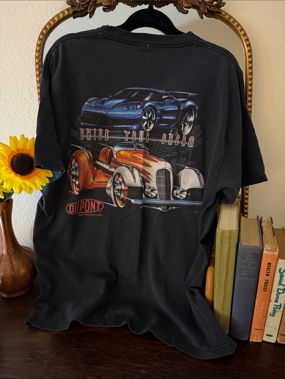 Delta Black Short Sleeve Tee with Blue Automotive Chest Logo
